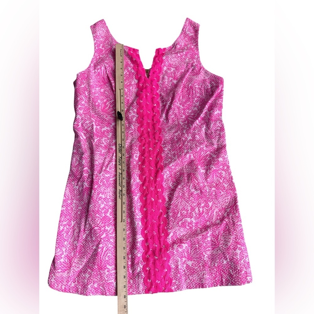 Lilly Pulitzer Pink & White Printed Sleeveless Shift Dress - Picture 6 of 9
